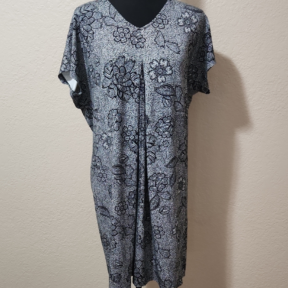 J. Jill Black and Gray Floral Dress